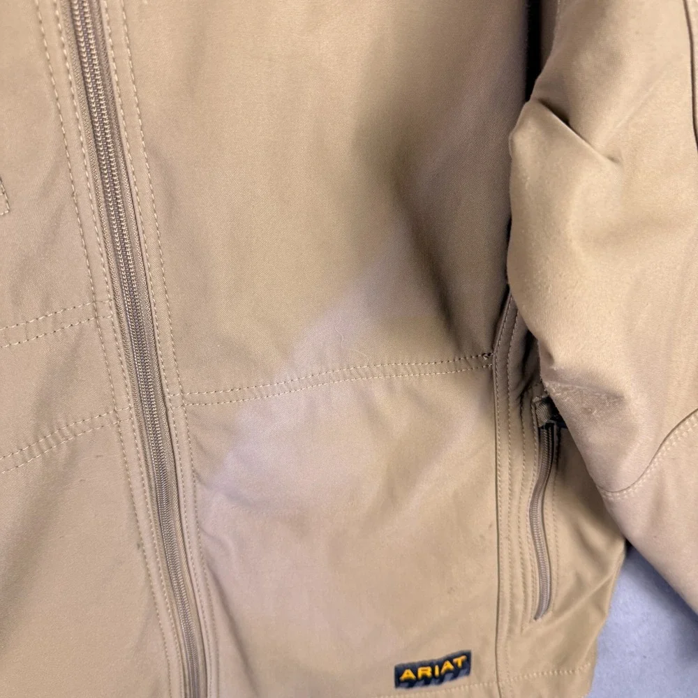 Ariat Rebar Jacket Mens Large Brown Softshell Full Zip Lined Workwear‎ Outdoor